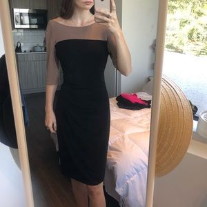 Connected Apparel Black and Brown Dress